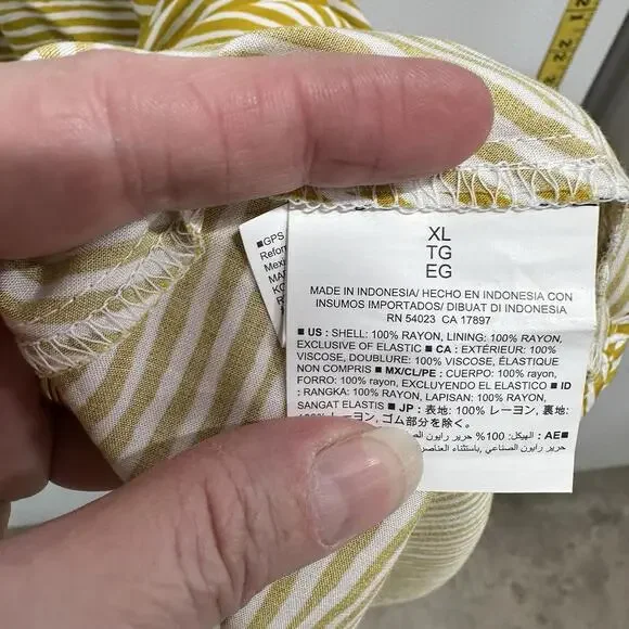 Old Navy Sz XL Mustard Striped Spaghetti Strap Dress And Cardigan Earthy Summer - Picture 9 of 9